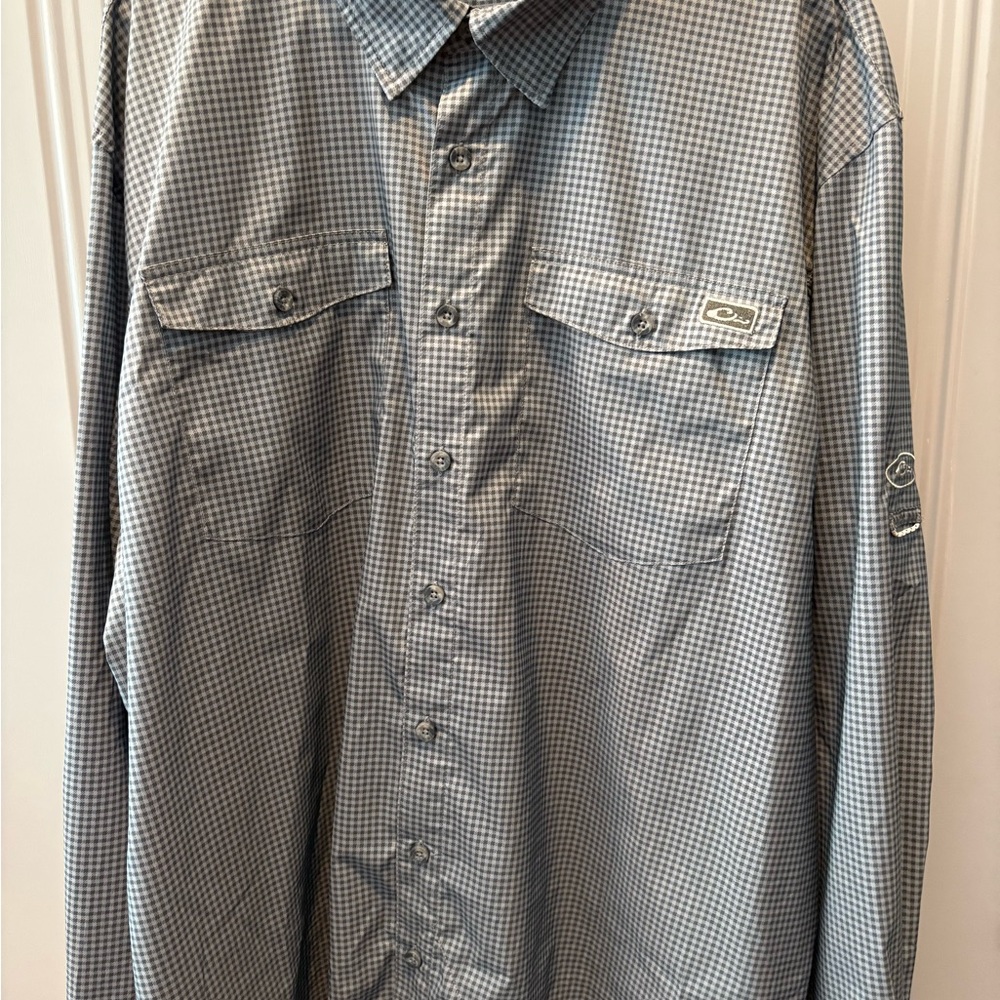 Drake Tan/Gray Checkered Button-Up Shirt